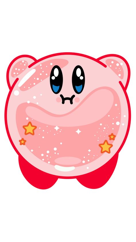 This Nintendo mascot likes to eat everything that he finds on his way. According to this appearance of a pink shining ball with little stars, we can suggest that this time Kirby inhaled some glowing... Kirby Inhale, Kirby Logo, Kirby Eating, Kirby Stickers, Star Mascot, Adorable Tattoos, Cute Kirby, Kirby Fanart, Kitty Crafts