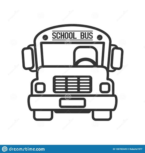 School Bus Drawings, School Bus Drawing Easy, How To Draw A School Bus, School Bus Doodle, School Bus Tattoo, Bus Drawing Easy, Bus Outline, Teacher Doodles, School Bus Clipart