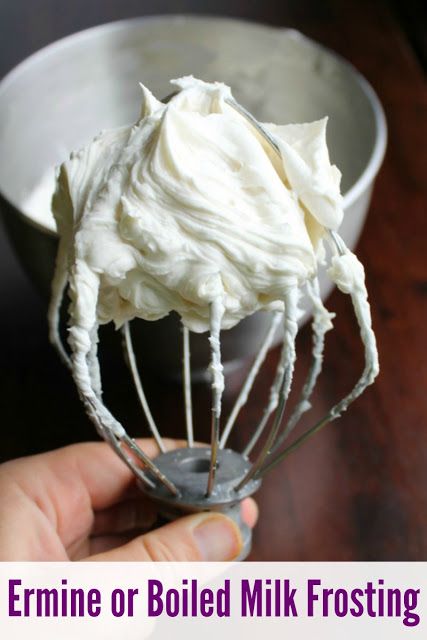 This frosting is so fluffy, creamy and delicious. It tastes a lot like whipped cream and that's what it was called when I was introduced to it. Now I know that it's also called Ermine or Boiled-Milk Frosting. No matter what you call it, it's good! Boiled Milk Frosting, Boiled Icing Recipe, Whipped Icing Recipes, Boiled Icing, Frosting Desserts, Milk Frosting, Cooked Frosting, Ermine Frosting, Frosting Recipes Easy