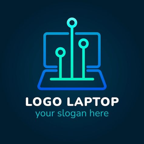 Vector creative linear flat laptop logo ... | Premium Vector #Freepik #vector #computer-logo #business-logo #company-logo #flat-logo Laptop Logo Design, Name Board Design, Name Boards, Laptop Shop, Shop Logo Design, Flag Logo, Shop Logo, Vector Photo, Logo Templates