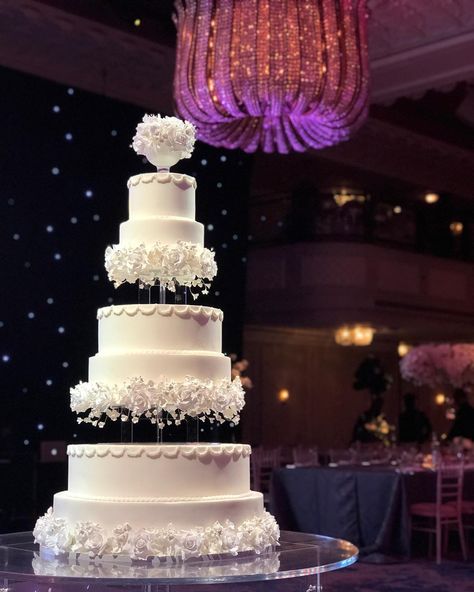 Today’s episode of Extreme Cake Makers on channel 4 at 5:30pm you can see this beautiful floating wedding cake set up at… 4 Layer Cake Wedding, Luxurious Wedding Cake, Floating Tier Wedding Cake, 5 Tier Wedding Cake Elegant, Dramatic Wedding Cake, Luxury Wedding Cakes, Wedding Cake Set Up, 4 Layer Wedding Cake, Wedding Cake Ideas Elegant Beautiful