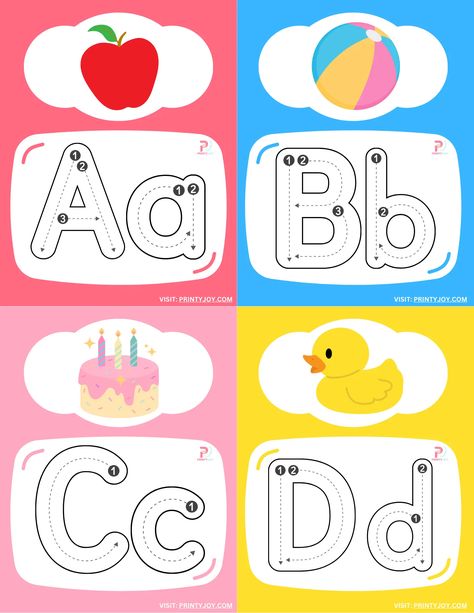 Alphabet Cards Printable Free, Abc Printables Free, School Library Book Displays, Alphabet Tracing Printables, Preschool Curriculum Free, Kids Learning Numbers, Tracing Letters Preschool, Cool Alphabet, Kids Preschool Learning