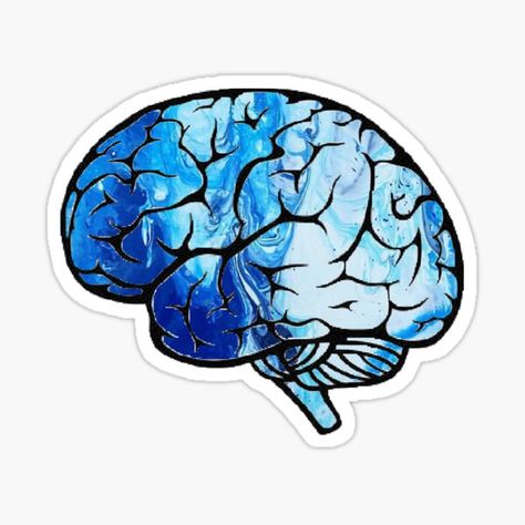 Neuroscience Art, Neurology Art, Marble Sticker, Brain Art, Medical Art, Neurology, Blue Marble, Science Art, Anatomy Art