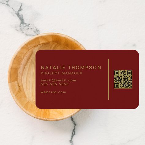 Red Backdrop, Gold Business Card, Social Media Icons, Qr Codes, Simple Elegant, Tech Design, Online Presence, Diy Business, Red And Gold