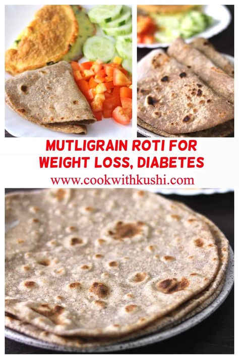 Multigrain Roti is a healthy and delicious Indian-style flatbread (chapati) that is rich in dietary fiber and protein and prepared using a mixture of flour. If you are seriously trying to lose weight, substitute your regular chapatis and rotis with this multigrain roti. #multigrainroti #weightlossrecipe #diabeticdiet #roti Veggie Ideas, Indian Flatbread, Persian Recipes, Roti Recipe, Homemade Sweets, Persian Food, Multigrain, Fun Easy Recipes, Food Science