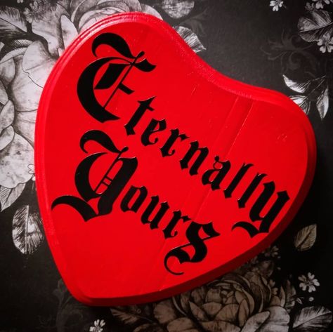 Eternally Yours handmade plaque available in my Etsy shop. Gothic Valentine, Eternally Yours, Ghost Signs, Gothic Home, Gothic Home Decor, Wood Plaques, Hand Painted Wood, Wall Plaque, Painted Wood