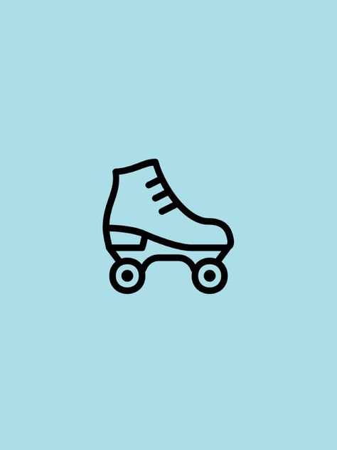 Blue Ios, Roller Girl, App Covers, Cute Easy Drawings, Roller Skate, Roller Skating, Pastel Blue, Easy Drawings, Doodles