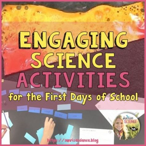 Engaging Science Activities for the First Days of School ⋆ Sunrise Science Blog First Week Science Experiment, First Week Science Activities, First Day Science Activities, Middle School Science First Day Activities, First Day Of School Science Activity, First Week Of School Science Activities, Beginning Of The Year Science Activities, First Day Of Science Class Activities, Science First Day Of School Activities