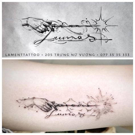 harry porter, Hogwarts, Albus Dumbledore, tattoo design Dumbledore Tattoo, Elder Wand Tattoo, Dumbledore Wand, The Elder Wand, Book Inspired Tattoos, Harry Potter Dumbledore, Wand Tattoo, Harry Porter, Da Nang Vietnam