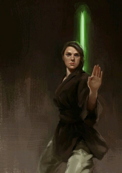 Let's #RebootthePrequels! More about the project at www.jamesschannep.com/starwars   Jedi human female with a green lightsaber. Star Wars Female Jedi, Star Wars Female, Female Jedi, John Bennett, Jedi Art, Sabre Laser, Star Wars Characters Pictures, Star Wars 1977, Star Wars Concept Art