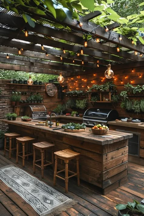 21 Stunning Outdoor Kitchen Patio Ideas (New) Backyard Kitchen, Outdoor Kitchen Patio, Kitchen Patio, Boho Kitchen, Outdoor Decor Backyard, Dream Backyard, Outdoor Kitchens, Patio Designs, Outdoor Kitchen Design