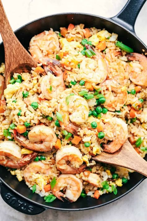 Better than Takeout Shrimp Fried Rice Rice With Shrimp Recipe, Make Fried Rice, Rice With Shrimp, Shrimp Fried Rice Recipe, Egg Rice, Shrimp Rice, Fresh Shrimp, Better Than Takeout, Arroz Frito