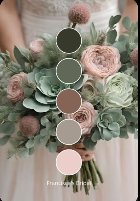 Green Theme Wedding Bouquet, Olive And Sage Wedding, Sage Green Wedding Pallet, Green And Grey Wedding Colors, Jade Wedding Theme, Wedding Ideas Olive Green, Spring Green Wedding Colors, Moss Green Wedding Colors, Dusty Sage Wedding Color Schemes