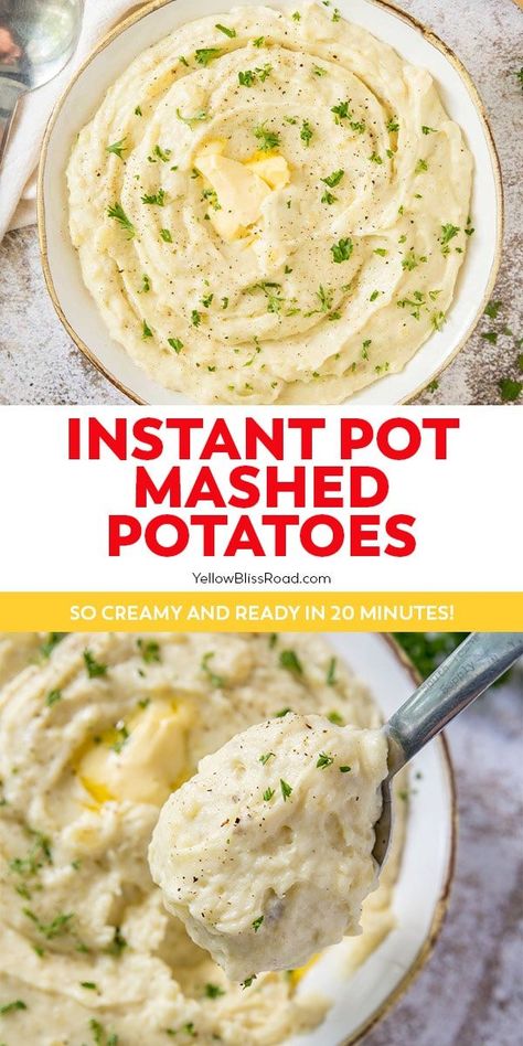 Easy Instant Pot Mashed Potatoes are so rich and creamy. They are a perfect side dish for Thanksgiving or any holiday (busy weeknights, too!) Mashed Potatoes With Milk, Gold Mashed Potatoes, Yukon Gold Mashed Potatoes, Steak With Mushroom Gravy, Instant Pot Mashed Potatoes, Thanksgiving Side Dishes Easy, Instant Mashed Potatoes, Swiss Steak, Mashed Potatoes Recipe