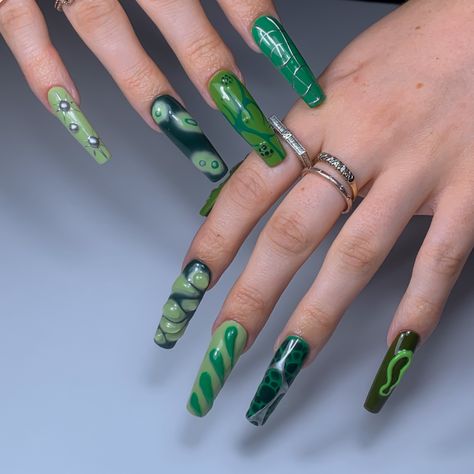 Brat Nails, Green Nails Designs, Green Nail Designs, Nail Studio, Best Acrylic Nails, Nails Designs, Green Nails, Nail Ideas, Acrylic Nails