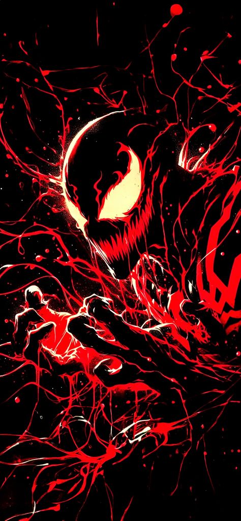 Villain Arc Wallpaper, Spider Man Wallpaper Symbiote, Venom Comics Wallpaper, Carnage Drawing, Carnage Wallpaper, Marvel Toxin Symbiote, Marvel Carnage Art, Knull Marvel Wallpaper, Spider Carnage