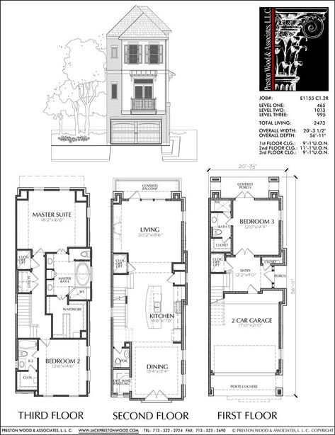 Urban Loft Townhomes, Modern Row House, TownHouses FloorPlans, Home De – Preston Wood & Associates Town House Floorplan, Row House Floor Plan, Townhouse Floorplan, Town House Plans, Row House Design, Three Story House, Townhouse Interior, Modern Townhouse, Narrow Lot House Plans