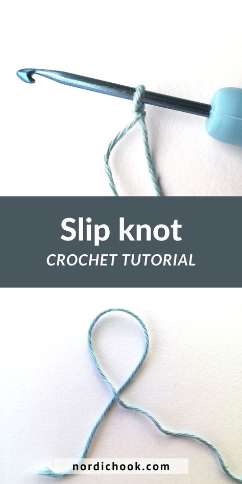 This free crochet tutorial shows how to make a slip knot step by step (in English or Spanish). It includes clear photo instructions and suits for complete beginners. #crochettutorial #slipknot #learncrochet #crochetbeginner #crochet #crochetstitches Crochet Chair Socks, Slip Knot Crochet, Learn Crochet Beginner, Crochet Chair, Crochet Boot Cuff, Chair Socks, Learning Crochet, Crochet Chain Stitch, All Free Crochet Patterns