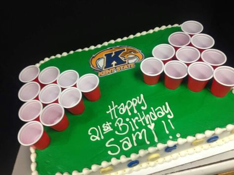 Beer Pong Cake, 21 Cake, 21st Cake, 21st Birthday Ideas, 21st Birthday Decorations, Beer Pong, 21st Birthday, Race Car, Birthday Decorations