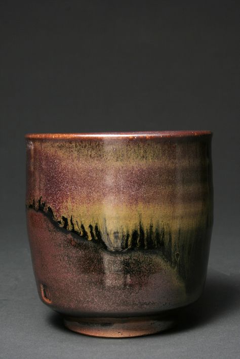 "Light's Invitation no. 2", 2010 - 4" tall x 3.5" wide - Cone 10, Stoneware, Gas/Reduction/Salt Fired, Rutile Stain, Tenmoku Glaze. High Fire Glaze Recipes, Tenmoku Glaze Recipe, Dark Flux Glaze, Reduction Fired Pottery, Tenmoku Glaze, Deep Firebrick Glaze, Cone 10 Oxidation Glazes, Clay Teapots, Beginner Pottery