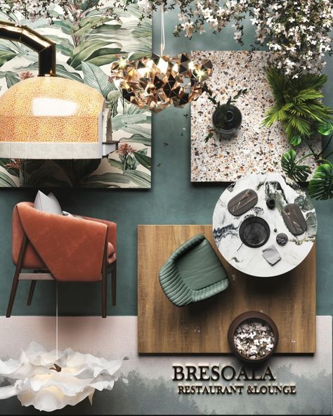 Rustic Restaurant Mood Board, Restaurant Material Board, Moodboard For Restaurant, Moodboard Interior Design Restaurant, Restaurant Mood Board Interiors, Restaurant Mood Board, Restaurant Moodboard, Materials Board Interior Design, Mood Board Interior