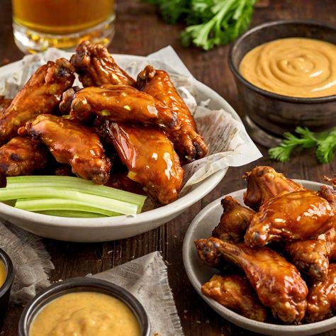 Honey Mustard Wing Sauce, Mustard Wing Sauce, Buffalo Wild Wings Recipe, Sweet And Spicy Wings, Honey Mustard Wings, Buffalo Wings Recipe Baked, Honey Mustard Chicken Wings, Buffalo Chicken Sliders Recipes, Blue Cheese Dip Recipe