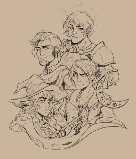 Dnd Party Pose Reference, Strahd Dnd Fanart, Dnd Party Art, Twitch Partner, Critical Role Fan Art, Figure Sketching, Dnd Art, Character Poses, Art Poses