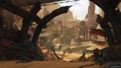 ArtStation - HUXLEY - Concept Art Post Apocalyptic Art, Apocalypse Art, Sci Fi Environment, Fallout Art, Landscape Concept, Fantasy Setting, Matte Painting, Space Opera, Environment Design