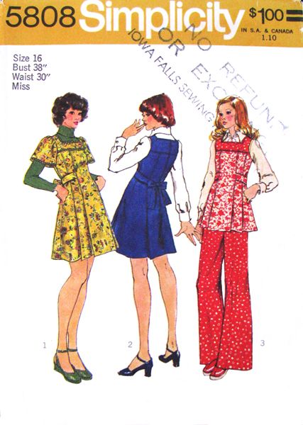 70s Mini Dress, Tunic And Pants, Simplicity Patterns Vintage, 60s 70s Fashion, 70s Outfits, Seventies Fashion, 20th Century Fashion, Pants Sewing Pattern, Dress Making Patterns