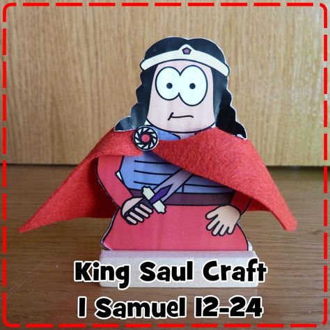 King Saul craft King Saul Disobeys God, Saul Disobeys God, David Spares Saul, Biblical Crafts, Preschool Bible Crafts, Samuel Bible, David And Saul, Bible Class Activities, King Saul