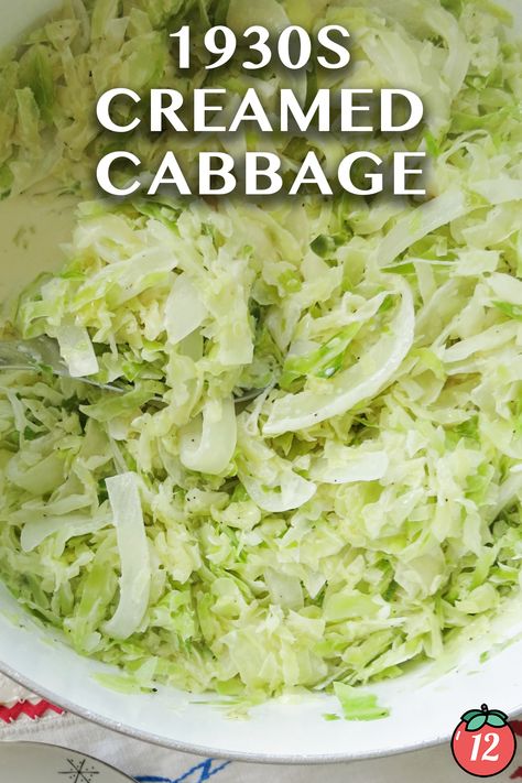 This creamed cabbage recipe dates from that era and certainly feeds a crowd. Add a bit of meat or cheese or even just bread and butter and you’ve got a meal at the ready. Cream Cabbage Recipes, Creamed Cabbage Recipes, Cream Cabbage, Creamed Cabbage, Milk Diet, Meals For Busy Families, Buttered Cabbage, Easy Bakes, Tomatoes Recipes