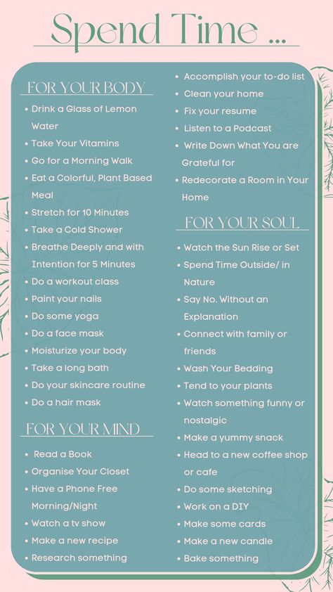 Ways To Make Life More Interesting, Me Time Things To Do, How To Do Things For Yourself, Feel Good Things To Do, Things To Do For Self Improvement, Things To Start Doing In 2024, Mindful Things To Do, Things To Do Throughout The Day, Free Time Ideas Things To Do