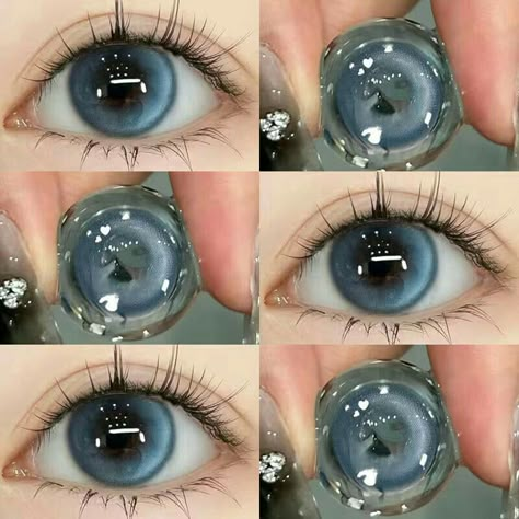 Douyin Contact Lens, Light Blue Contacts, Blue Eye Contacts, Blue Contact Lenses, Cool Contacts, Eye Lens Colour, Eye Color Chart, Blue Eye Color, Colored Eye Contacts