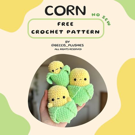 Becci | 🌽FREE PATTERN ALTERT WHOP WHOP💃🏻🌽 So happy to release this easy NO SEW pattern!! This is perfect for your next market!! They are super qui… | Instagram Crochet Skull Patterns, Crochet Plushies, Crochet Tutorial Pattern, Fall Crochet Patterns, Crocheting Projects, Beginner Crochet Tutorial, Quick Crochet Patterns, Market Ideas, Crochet Animals Free Patterns