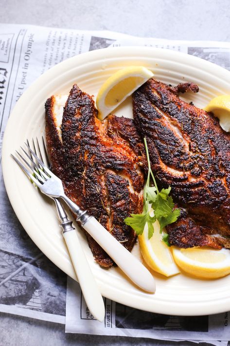 Cajun-Inspired Blackened Red Snapper Red Snapper Recipes Baked In Foil, Snapper Filet Fish Recipes, Red Snapper Filet Recipes Baked, Snapper Fish Recipes Baked, Grilled Snapper Fish Recipes, Blackened Red Snapper, Red Snapper Recipes Baked, Snapper Recipes Baked, Seafood Cuisine