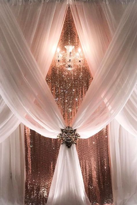 Glamorous Rose Gold Wedding Decor Ideas ❤ See more: http://www.weddingforward.com/rose-gold-wedding-decor/ #weddings Gold Wedding Ceremony, Gold Wedding Decor, Rose Gold Wedding Decor, Gold Wedding Colors, Quinceanera Decorations, Wedding Decor Ideas, Gold Wedding Theme, Gold Wedding Decorations, Table Vase