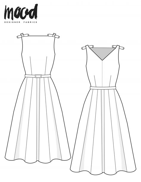 The Maisel Dress - Free Sewing Pattern - Mood Sewciety Free Cosplay Patterns, Free Prom Dress Patterns, Dress Sewing Patterns Free Easy, Vintage Dress Patterns Free, Mood Sewing Patterns, Summer Dress Patterns Free, Vintage Sewing Patterns Free, Dress Sewing Patterns Free, Dress Patterns Free