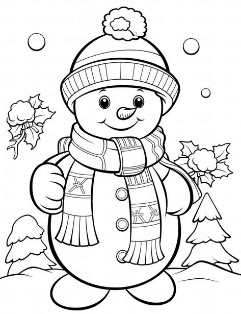 Snowman Coloring, Montessori Teacher, Snowman Coloring Pages, Free Kids Coloring Pages, Christmas Coloring Sheets, Flower Coloring Pages, Christmas Drawing, Christmas Coloring Pages, Cute Coloring Pages