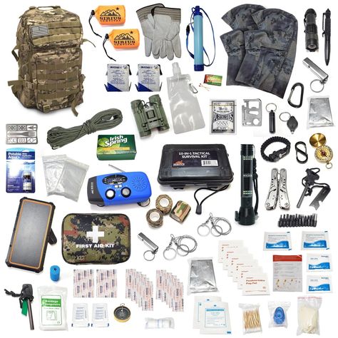 "Prepare for the unexpected with our Pre-Packed Emergency Survival Kit/Bug Out Bag for 2. With over 175 total pieces of disaster preparedness supplies, you'll have everything you need to face any crisis head-on. Use code Spring Sale for 10% off your first order of $50 or more! Click Here: https://tripletoutdoors.com/products/pre-packed-emergency-survival-kit-bug-out-bag-for-2-over-175-total-pieces-of-disaster-preparedness-supplies-for-hurricanes-floods-earth-quakes-other-disasters-camo Fr... Emergency Preparedness Food Storage, Emergency Preparedness Food, Be Proactive, Emergency Survival Kit, Bug Out Bag, Disaster Preparedness, Kit Bag, Emergency Kit, The Unexpected