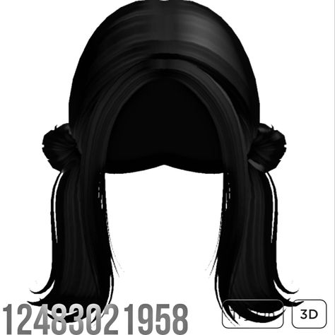 Messy Pigtails, Black Pigtails, Brown Hair Id, Pigtails Hair, Brookhaven Codes, Roblox Hair, Code Roblox, Hair Codes, Chibi Body