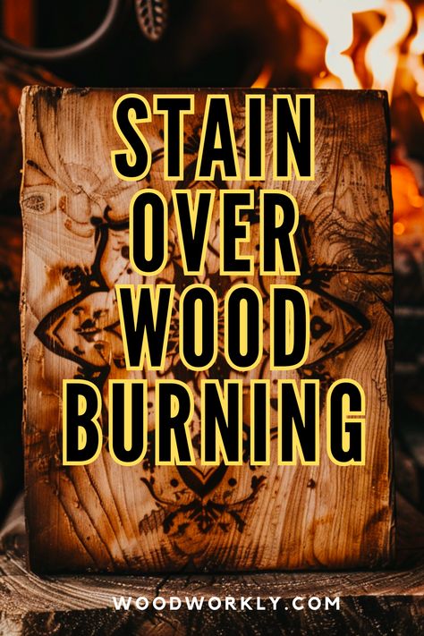 Learn how to stain over wood burning with expert techniques from Woodworkly. Enhance the beauty of your woodwork with this versatile method! #WoodBurning #StainingTechniques Burn And Stain Wood, Staining Techniques Wood, Wood Staining Techniques Diy, Burn Wood With Torch, Burning Wood With Torch, Burned Wood Finish Diy, Burnt Wood Projects, Burned Wood Finish, Wood Stain Art