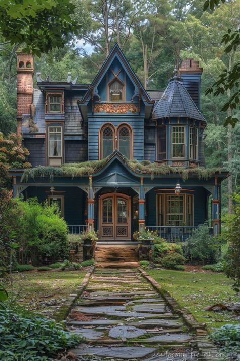 Gothic House Exterior Victorian Cottage, Hipstoric Home, Gothic House Exterior, Dark House Aesthetic, Aesthetic House Exterior, Dream House Aesthetic, Smelling Good, Fairytale House, Paint Color Ideas