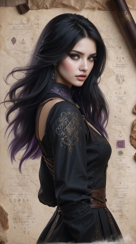 Character Art Female Brunette Modern, Cyberpunk Mythology, Fantasy Princess Art, Female Book Characters, Gothic Characters, Cosplay Fashion, Dark Princess, Anime Show, Dragon Princess