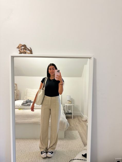 wore this on the first day of my internship Internship Outfits College, Internship Outfit College Summer, Summer Internship Outfits, Summer Internship Outfit, Intern Fits, Internship Aesthetic, Corporate Fits, Law Outfits, Seattle Summer