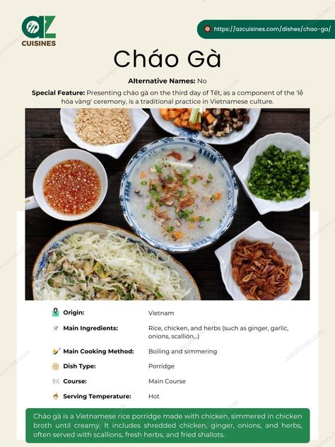 All About Cháo Gà Chao Ga, Vietnamese Rice, Sweet Pork, Peking Duck, Rice Porridge, Fried Shallots, National Dish, Japanese Sushi, All About