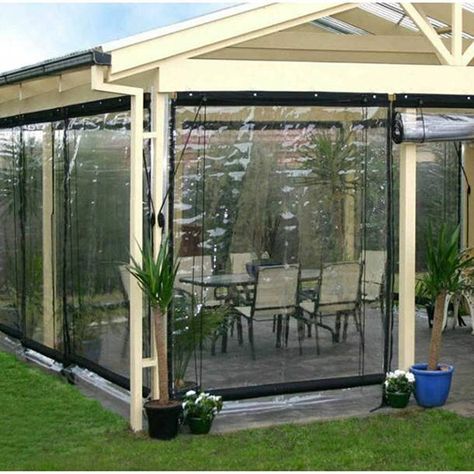 YXSUN PVC Rain Cloth Roof | Wayfair Pvc Curtain, Cafe Blinds, Awning Patio, Curtains For Patio, Patio Blinds, Outdoor Curtains For Patio, Canopy Curtains, Patio Enclosures, Tent Awning