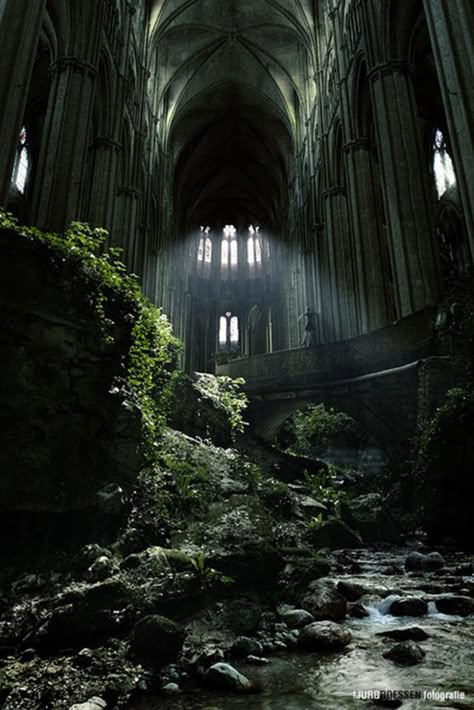 Wellspring of Mana - Labyrinth Geographic Location in Wysteria | World Anvil Church Aesthetic, Abandoned Church, Dark Green Aesthetic, Slytherin Aesthetic, Fantasy Aesthetic, Arte Fantasy, Abandoned Buildings, Chicken Soup, Nature Aesthetic