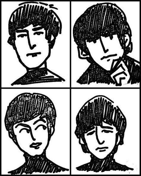 The Beatles Drawing, Band Drawings, The Beatles Art, Beatles Drawing, Beatles Art, Ladies And Gentlemen, Arte Sketchbook, Paul Mccartney, St John