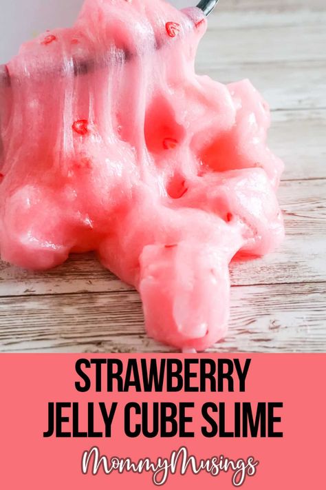 Fantastically easy to make and hours of fun for the kids, this strawberry jelly cube slime has a fun texture that's irresistible! Jelly Cube Slime Recipe, Strawberry Slime, Tiny Bathtub, Jelly Cube Slime, Types Of Slime, Jelly Slime, Playing With Slime, Glossy Slime, Diy Slime Recipe