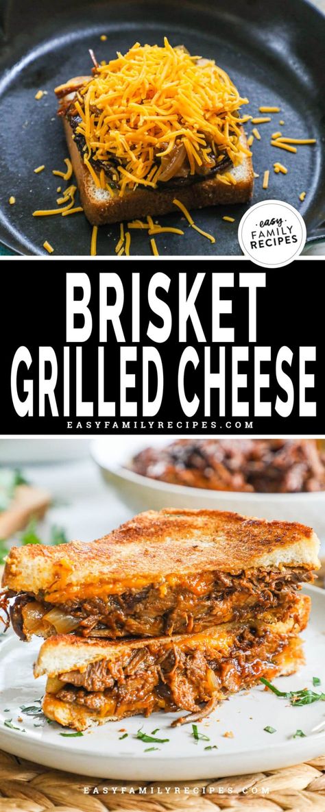 Are you looking for the perfect brisket grilled cheese sandwich? This recipe combines leftover brisket and sharp cheddar cheese, making it an easy and quick family meal. Brisket Grilled Cheese Sandwich, Leftover Beef Brisket, Leftover Brisket Recipes, Brisket Grilled Cheese, Brisket Leftovers, Brisket Grilled, Beef Brisket Sandwich, Slow Cooker Brisket, Easy Sandwich